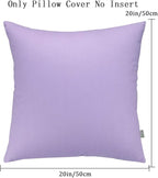 4-Pack 100% Cotton Comfortable Solid Decorative Throw Pillow Case,Thmyo Square Cushion Cover Pillowcase Sublimation Blank Pillow Covers DIY Throw Pillowcase for Sofa(20x20 inch/ 50x50cm,Light Purple)