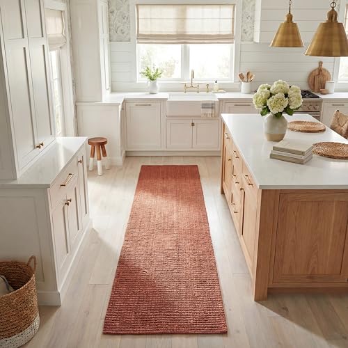 SAFAVIEH Natural Fiber Collection Runner Rug - 2'6" x 6', Rust, Handmade Jute, Farmhouse Style, Chunky Textured Thick Pile (NF447C) - color: Rust, size: 2'6" x 6' (Runner)