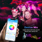 TJOY 50ft Bluetooth LED Strip Lights, Music Sync 5050 LED Light Strip RGB Color Changing LED Lights Strip with Phone Remote, LED Lights for Bedroom Kitchen TV Party TIKTOK DIY (APP+Remote +Mic) - size: 50 ft