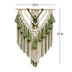 BMIDRUT Hanging Macrame Tapestry Woven Boho Wall Art Handmade Macrame Tapestry Home Wall Decor Wall Pediment 18x30 Inch (Green) - color: Green