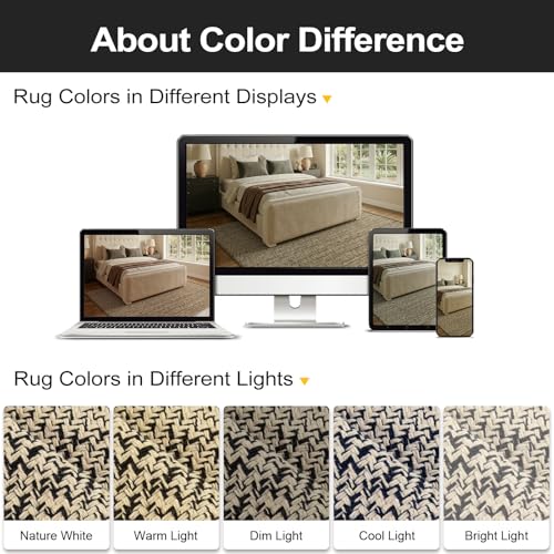 LEEVAN Washable Runner Rug 2'x6', Natural Woven Hallway Runner Rug Reversible Bathroom Runners Rugs, Cotton Low Profile Entryway Rugs, Farmhouse Bedroom Modern Kitchen Runenrs Carpet - color: Natural/Black, size: 2' x 6' (Rectangular)