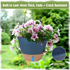 Self-Watering Hanging Planters with Water Level Window, 8/10 Inch Indoor Outdoor Hanging Plant Pots Includes Chain Hangers with Drainage Holes & Detachable Reservoir (Blue, 8+10 inch) - color: Blue