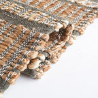 SAFAVIEH Natural Fiber Collection 7' Round Olive/Natural NFB656X Handmade Boho Stripe Farmhouse Rustic Jute & Cotton Jute Area Rug - color: Olive/Natural, size: 7' (Round)