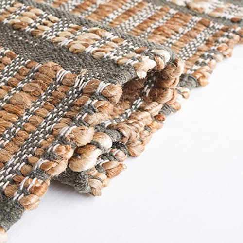 SAFAVIEH Area Rug 8x10 - Natural Fiber Collection - Large - Olive & Natural, Handmade Jute & Cotton, Boho Stripe Farmhouse Rustic Design, Ideal for Living Room, Bedroom, Dining Space (NFB656X) - color: Olive/Natural, size: 8' x 10' (Rectangular)