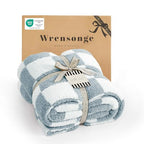 WRENSONGE Checkered Throw Blanket, Grey Blue Soft Cozy Fluffy Warm Hand Made Throw Blankets for Couch, Sofa, Chair, Bed, Camping, Picnic, Travel Lightweight Bed Blanket - 50"*60" - color: Arctic Blue, size: Throw (50"x 60")