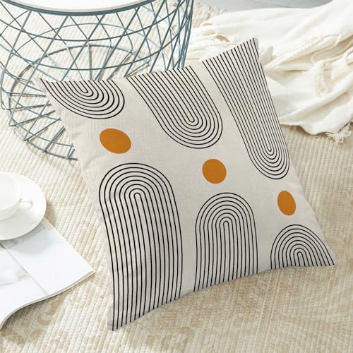 Boho Mid Century Pillow Covers 18x18 Set of 2, Abstract Simple Sun Arch Decorative Throw Pillowcase Boho Soft Linen Modern Outdoor Farmhouse Cushion Cover for Sofa Couch Bed Living Room Decor - color: Boho23, size: 18" x 18" (Pack of 2)