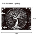 Wonrizon Tree of Life Tapestry,Black and White Galaxy Space Tapestries Aesthetic Psychedelic Wall Hanging decor for Living Room Bedroom (70.9" x 94.5") - size: 94.5"L x 70.9"W