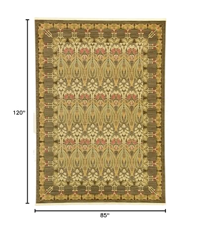 Unique Loom Edinburgh Collection Area Rug - Canmore (7' 1" x 10' Rectangle, Brown/ Light Blue) - color: Brown/Light Blue, size: 7'1" x 10' (Rectangular)