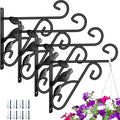 AMAGABELI GARDEN & HOME 4 Pack Hanging Plant Brackets Outdoor 10 inch Metal Fence Wall Plant Hanger Hooks for Hanging Flower Baskets Bird Feeders Lanterns Wind Chimes Rust-Resistant Black - size: 10 Inch, style: 4-Pack Bird 1 Hook