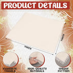 Beeveer 91 x 71 Extra Large Outdoor Boho Picnic Blanket with Terracotta Table Runner, 6 Throw Pillow Covers 6 Napkins Woven Cotton Yarn Oversize Beach Blanket Washable Picnic Camp Wedding - color: Terracotta