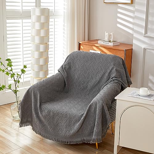 AIVIA Armless Loveseat Cover Sheet Blanket, Anti Slip Throw Cushion Covers for Armless Couches, 1 Cushion Love-Seat Furniture Decor Slipcovers Protector for Dogs Cats 71"x91" Dark Gray - color: Dark Gray, size: 71” x 91”