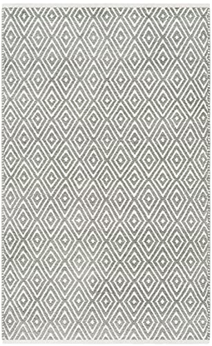 SAFAVIEH Boston Collection 2'6" x 4' Grey BOS682E Handmade Flatweave Cotton Accent Rug - color: Grey, size: 2'6" x 4' (Rectangular)