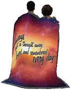 Pure Country Weavers Always Just A Thought Away Blanket - Sympathy Bereavement Gift Tapestry Throw Woven from Cotton - Made in the USA (72x54) - color: Thought Away, size: 72" x 54"
