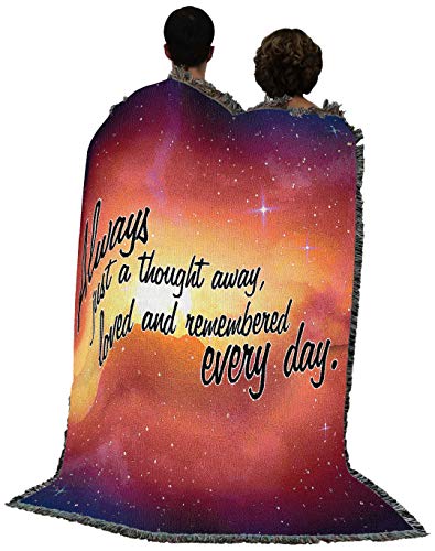Pure Country Weavers Always Just A Thought Away Blanket - Sympathy Bereavement Gift Tapestry Throw Woven from Cotton - Made in the USA (72x54) - color: Thought Away, size: 72" x 54"
