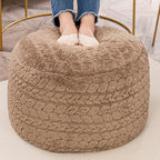 Asuprui 20x14 Inch Unstuffed Ottoman Pouf Cover – Lightweight Foot Rest, Floor Bean Bag Chair, Storage Pouf for Living Room, Bedroom & Balcony (Filler Not Included) (Light Coffee) - color: Light Coffee