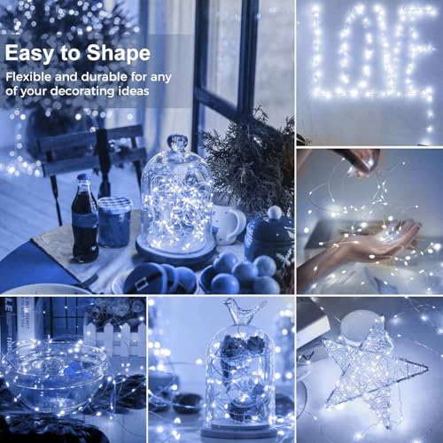 kolpop 12 Pack LED Fairy Lights Battery Operated, 7FT 20 LED Mini Twinkle String Lights Battery Powered Waterproof for Christmas Mason Jars Party (Cool White) - color: Cool White, size: 12 Pack