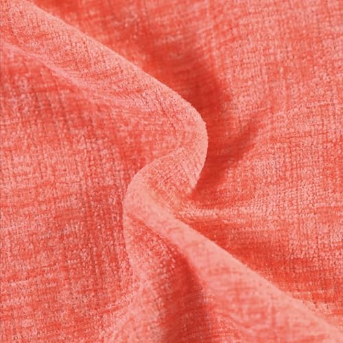 CaliTime Throw Pillow Covers Decorative 16 X 16 Inches Pack of 2 Cozy Chenille Cushion Cases for Couch Sofa Bed Living Room Home Living Coral - color: Living Coral, size: 16" x 16" (Pack of 2)