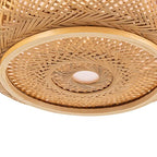 Bamboo Pendant Light 3 Light Handmade Woven Hanging Ceiling Light Wicker Rattan Hanging Lights Fixture for Bedroom, Kitchen Island