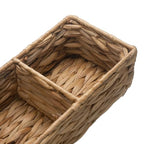 Wicker Bathroom Basket with 3 Compartments, Water Hyacinth Toilet Tank Basket, Woven Storage Box for Bathroom Organizer (14.6 x 4.7 x 3.1 inch) - size: 14.6" x 4.7" x 3.1"