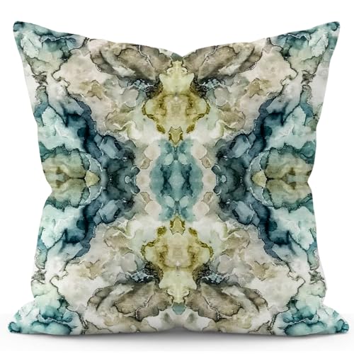 YOU FOUND ME Boho Throw Pillow Covers 18x18 Inch, Vintage Bohemian Carpet Print Pillowcase, Soft Decorative Cushion Cover for Couch Sofa Bedroom Living Room Decor (Light Blue) - color: Light Blue