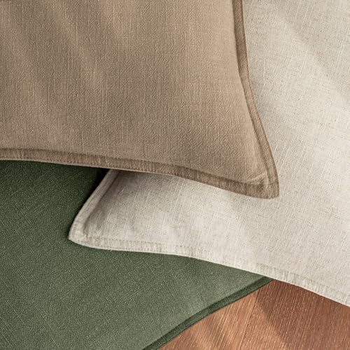 18x18 Inch Set of 2 Decorative Linen Solid Throw Pillow Covers Boho Accent Farmhouse Couch Pillowcases Modern Netural Home Decor for Couch Sofa Living Room Bed,Light Brown - color: Coco Brown, size: 18" x 18" (Pack of 2)