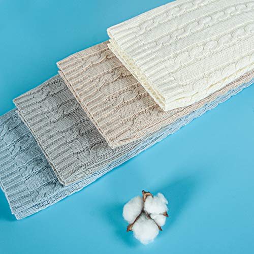 NTBAY 100% Pure Cotton Cable Knit Toddler Blanket, Super Soft Warm Breathable 30x40 Baby Blanket for Crib, Stroller, Nursery, Travel, Newborn, 30x40 Inches, Apricot - color: Apricot