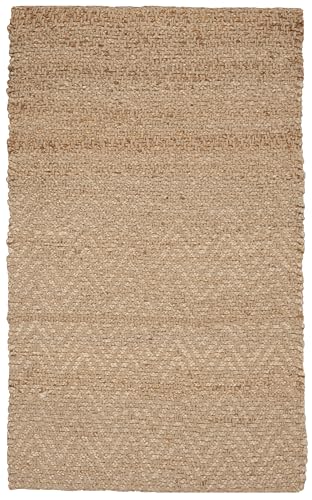 SAFAVIEH Natural Fiber Collection Accent Rug - 3' x 5', Natural, Handmade Farmhouse Fringe Jute, Ideal for High Traffic Areas in Entryway, Living Room, Bedroom (NF731A) - size: 3' x 5' (Rectangular)