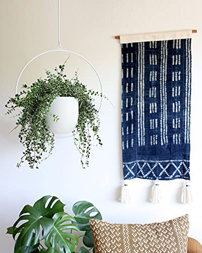 Hanging Planter Indoor Modern Boho Plant Pot Metal Wall and Ceiling Plant Holder, Mid Century Minimalist Flower Pot for Hanging Plants(White) - color: White, size: 1PC