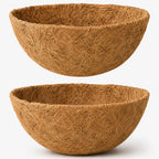 Y&M 2 Pack 14 Inch Round Hanging Basket Coco Liners, Natural Coconut Fiber Replacement Liners for Flower Planters, Coco Coir Pots, Outdoor Garden Plants - color: 2pcs 14in Round