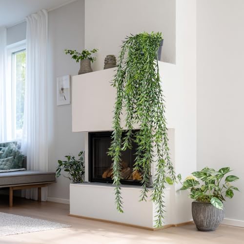 Artificial Hanging Plant 2 Pcs Faux Plant Ivy Vine Faux Eucalyptus Vines Fake Potted Greenery for Wall Living Room Home Shelf Office Bathroom Outdoor Indoor Decor (Type 4) - color: Type 4