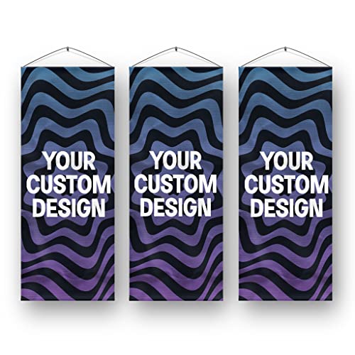 Custom Hanging Canvas Wall Art Decor by DreamController - Personalized Canvas with Your Photo, Text or Logo | HD Print Art for Home & Office | Made in USA | Fast delivery | 16x35 inch | Set of 3 - color: Hanging Canvas Set of 3 Custom