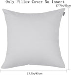 Thmyo 4-Pack 100% Cotton Comfortable Solid Decorative Throw Pillow Case Square Cushion Cover Pillowcase Sublimation Blank Pillow Covers DIY Throw Pillowcase(16x16 inch/ 40x40cm,Light Silver Grey)