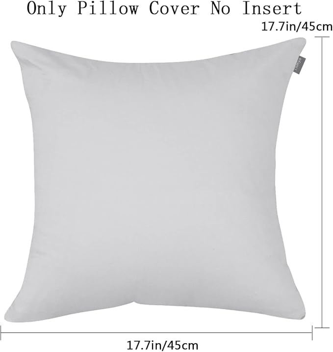 Thmyo 4-Pack 100% Cotton Comfortable Solid Decorative Throw Pillow Case Square Cushion Cover Pillowcase Sublimation Blank Pillow Covers DIY Throw Pillowcase(24x24 inch/ 60x60cm,Light Silver Grey)