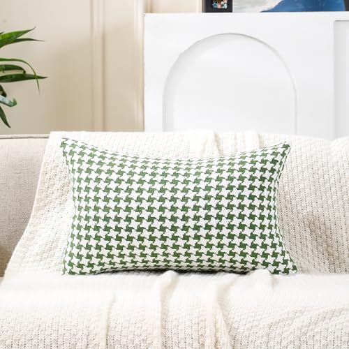 Perfect Combination of Green and White Throw Pillows, Exquisite Windmill Texture Pattern, is The Choice to Decorate The Farmhouse Living Room Sofa to Enhance The Visual Enjoyment - color: Green White, size: 20" x 12" (Pack of 2)