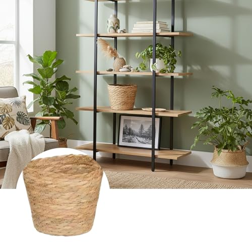 Woven Basket for Plants - Rattan Plant Basket with Boho Design for Indoor Decor and Small Item Storage - size: 15x11x11 cm
