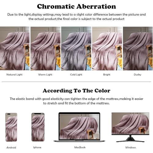 NEWCOSPLAY Super Soft Throw Blanket Light Purple Premium Silky Flannel Fleece Leaves Pattern Lightweight Bed Blanket All Season Use (Light Purple, Throw(50"x60")) - color: Light Purple, size: Throw(50"x60")