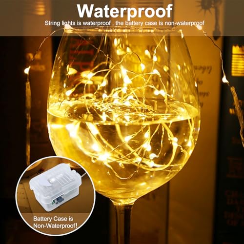 AIKEI 12 Pack LED Fairy Lights Battery Operated, String Lights Waterproof 7 Feet 20 Led Firefly Starry Lights for Wedding Party Bedroom Garden Christmas Decoration Mix-Colored - color: 6 Mix-colored, size: 12PCS-STANDARD