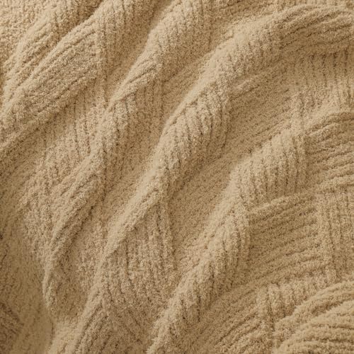 bearberry Super Soft & Fuzzy Minky Throw Blanket Lightweight All-Season - Diamond Stitch Plush Fleece for Couch, Bed, Sofa | Machine Washable Cozy Gift for Women, Men, Home (Camel, 40”x50”) - color: Argyle Knit Camel, size: Kids(40″x50″)