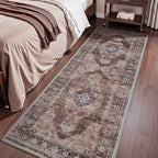 2x6 ft Bedroom Runner Rugs for Hallways Non Slip Hallway Runner Rugs Washable Kitchen Runners Rug Entryway Laundry Room Rug Dresser Runners Long Pink Brown - color: Pink/Caramel, size: 2' x 6' (Runner)