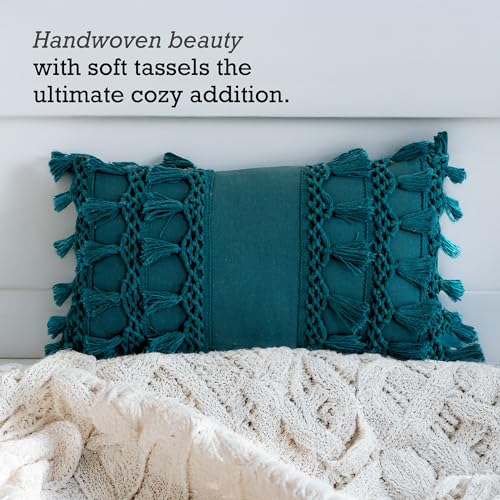 RAJRANG Decorative Pillow Covers Storm Blue Lumbar Sofa Pillow Cover - Cotton Rectangle Throw Pillow Covers 20x12 in for Couch, Sofa, Living Room Decor - color: Storm Blue, size: 20" x 12" Rectangular