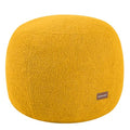 MeMoreCool Stuffed Round Pouf Ottoman Foot Rest, Floor Pouf Foot Stool with Soft Foam Chunk Filling, Small Round Ottoman Footstool Circle Footrest for Living Room, Yellow - color: Teddy Yellow