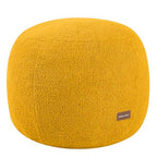 MeMoreCool Stuffed Round Pouf Ottoman Foot Rest, Floor Pouf Foot Stool with Soft Foam Chunk Filling, Small Round Ottoman Footstool Circle Footrest for Living Room, Yellow - color: Teddy Yellow