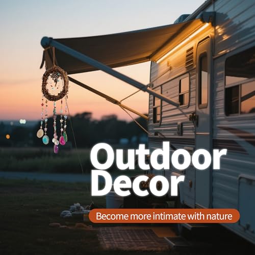 Handmade Natural Dream Catcher Hanging Home Decor at Livingroom Window and Garden, Unique Design with Rattan, Stones, Agate & Crystal - Ideal for Any Space & Gift Giving to Lovers Parents and Friends - style: Rattan-Agate