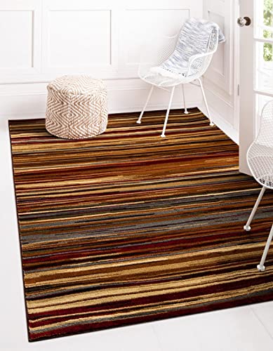 Unique Loom Barista Collection Area Rug - Icatu (7' 1" x 10' Rectangle, Beige/Brown) - size: 7'1" x 10' (Rectangular)