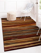 Unique Loom Barista Collection Area Rug - Icatu (7' 1" x 10' Rectangle, Beige/Brown) - size: 7'1" x 10' (Rectangular)