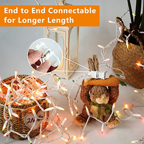 Brizled Easter Lights, 150 Count 34.8ft Incandescent Pastel String Lights, Connectable Outdoor Easter Light String, 120V UL Certified Plug-in Pastel Light for Easter, Indoor, Bedroom Decor, White Wire - color: Pastel
