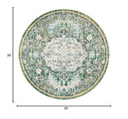 SAFAVIEH Madison Collection 3' Round Green / Turquoise MAD447Y Boho Chic Medallion Distressed Non-Shedding Dining Room Entryway Foyer Living Room Bedroom Area Rug - color: Green/Turquoise, size: 3' (Round)