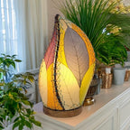 Eangee Home Design Leaflet Table Lamp Multi Shade Made of Real Cocoa Leaves 5 Inches Length x 7 Inches Width x 14 Inches Height (647 t m) - color: Multicolor