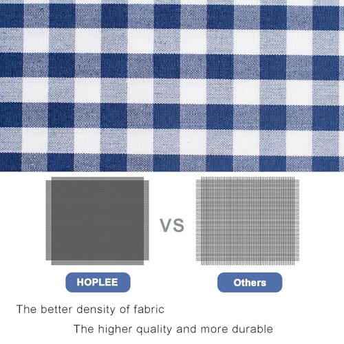 HOPLEE Farmhouse Gingham Pillow Covers Navy Blue Pillow Covers 18x18 Farmhouse Gingham Pillows Covers with Pom Pom for Home Decor 18x18 Inches Set of 2 - color: Navy Gingham Pom, size: 18" x 18" (Pack of 2)