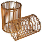 2 pack Small Lampshades for Table Lamp Shade Floor Lamp Shade,woven rattan boho Bamboo Lampshades,5.5"x5.5"x7.9",Dark brown - color: Dark brown